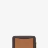 Cartera pequeña de cuero y logo