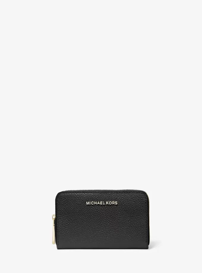 Cartera pequeña de piel granulada