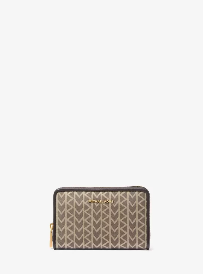 Cartera pequeña Jet Set MK2000 con logo jacquard
