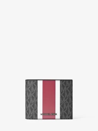 Cartera plegable Cooper con el logo de la firma a rayas