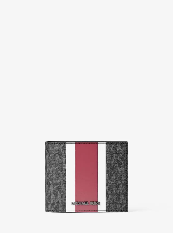 Cartera plegable Cooper con el logo de la firma a rayas Cartera plegable Cooper con el logo de la firma a rayas