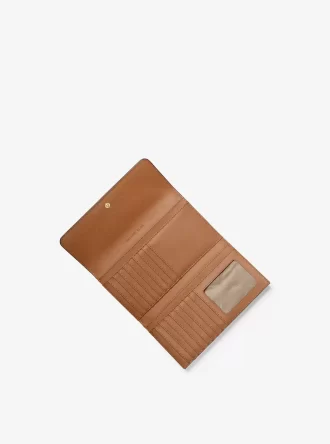 Cartera plegable de piel granulada Jet Set Travel