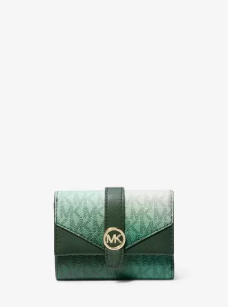 Cartera plegable de tres pliegues con el logotipo distintivo degradado mediano de Greenwich
