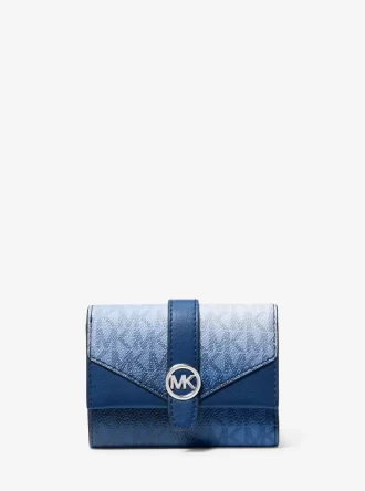 Cartera plegable de tres pliegues con el logotipo distintivo degradado mediano de Greenwich