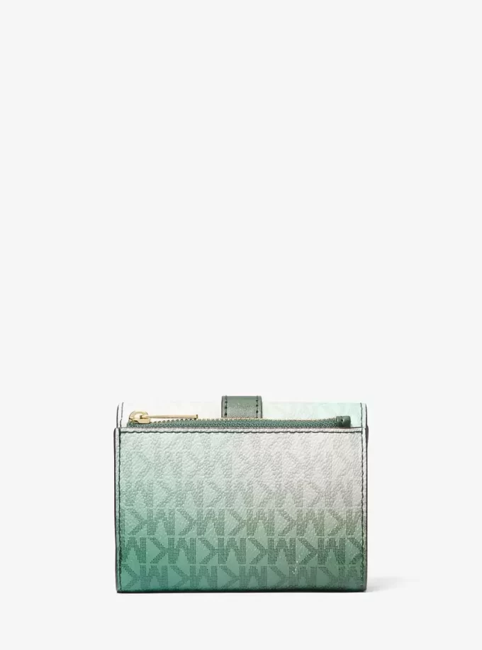 Cartera plegable de tres pliegues con el logotipo distintivo degradado mediano de Greenwich Cartera plegable de tres pliegues con el logotipo distintivo degradado mediano de Greenwich