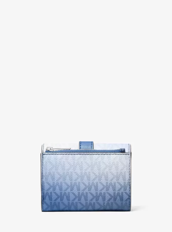 Cartera plegable de tres pliegues con el logotipo distintivo degradado mediano de Greenwich Cartera plegable de tres pliegues con el logotipo distintivo degradado mediano de Greenwich
