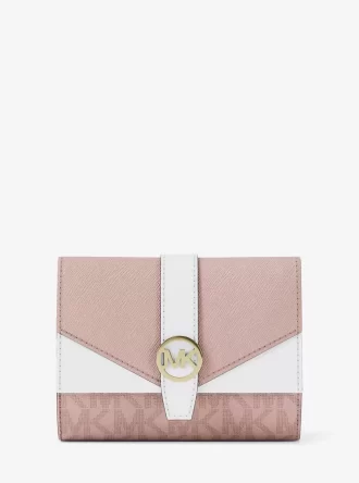 Cartera plegable mediana con el logo de la firma de Greenwich