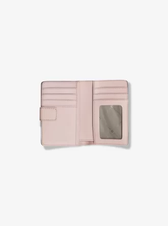 Cartera plegable mediana Jet Set con el logotipo de la firma