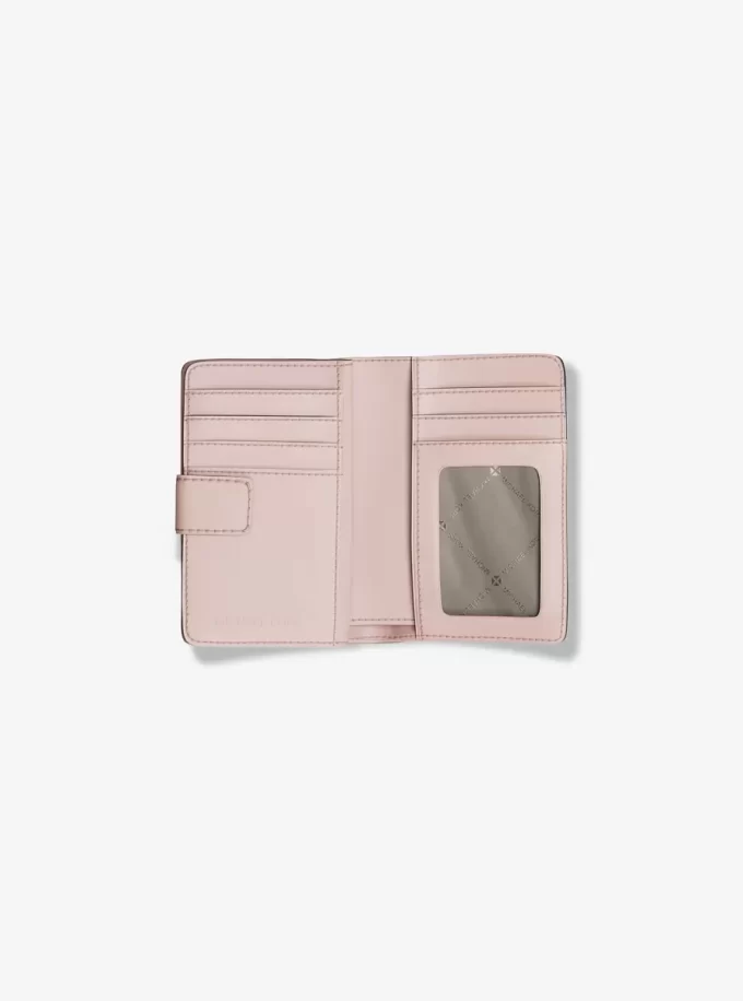 Cartera plegable mediana Jet Set con el logotipo de la firma Cartera plegable mediana Jet Set con el logotipo de la firma