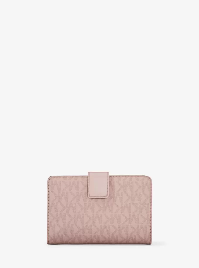Cartera plegable mediana Jet Set con el logotipo de la firma Cartera plegable mediana Jet Set con el logotipo de la firma