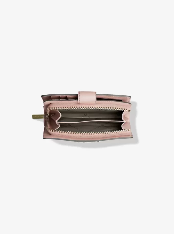 Cartera plegable mediana Jet Set con el logotipo de la firma Cartera plegable mediana Jet Set con el logotipo de la firma