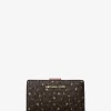 Cartera plegable mediana Jet Set con logotipo impreso.