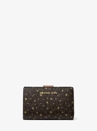 Cartera plegable mediana Jet Set con logotipo impreso.