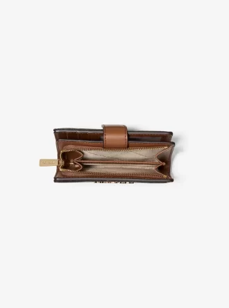 Cartera plegable mediana Jet Set con logotipo impreso.