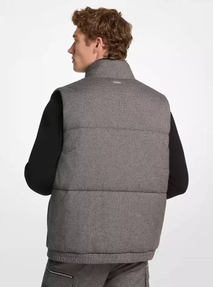 Chaleco acolchado de algodón con estampado de pata de gallo