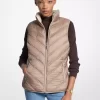 Chaleco plegable de nailon con estampado de logotipo acolchado Chevron