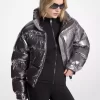 Chaqueta acolchada Ciré de nailon metalizado