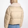 Chaqueta acolchada con estampado del logo y sherpa