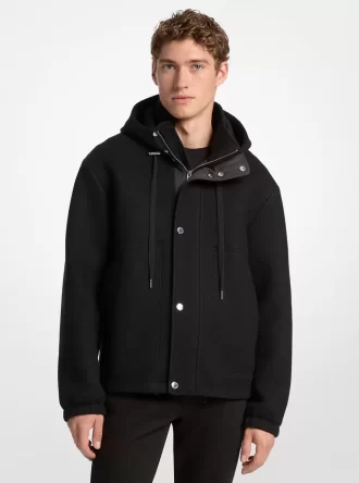 Chaqueta con capucha de mezcla de lana