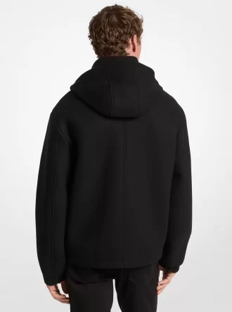 Chaqueta con capucha de mezcla de lana