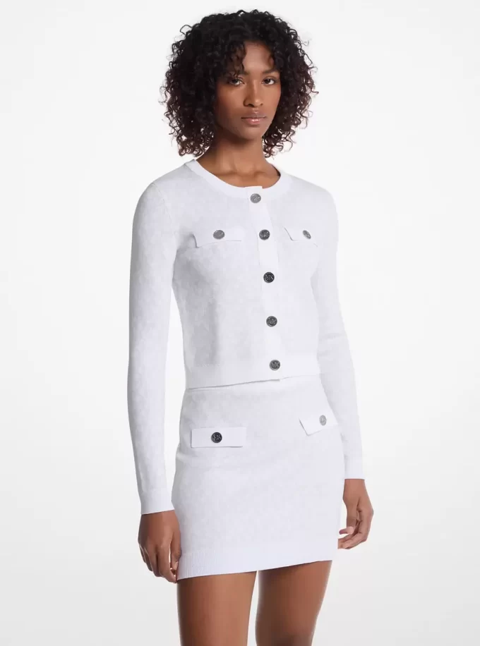 Chaqueta corta con logo jacquard