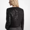 Chaqueta corta de tweed con lentejuelas Chaqueta corta de tweed con lentejuelas