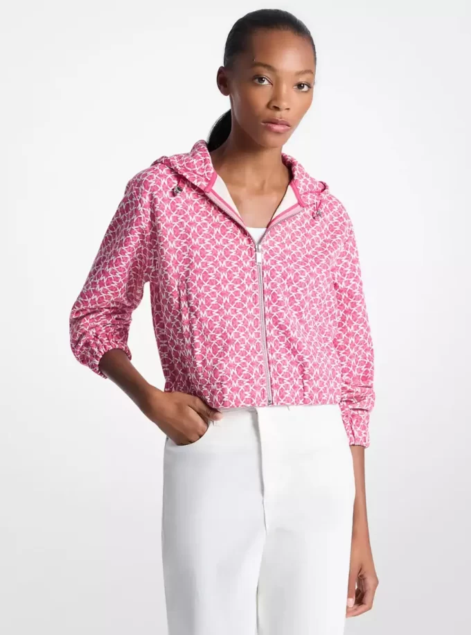 Chaqueta de mezcla de algodón con logo gráfico