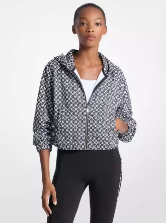 Chaqueta de mezcla de algodón con logo gráfico
