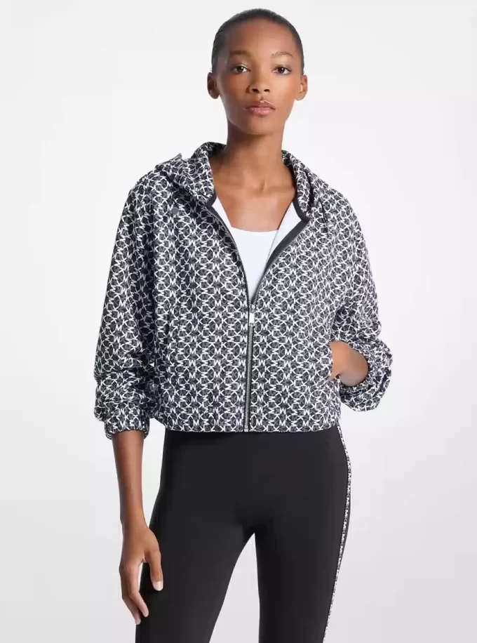 Chaqueta de mezcla de algodón con logo gráfico