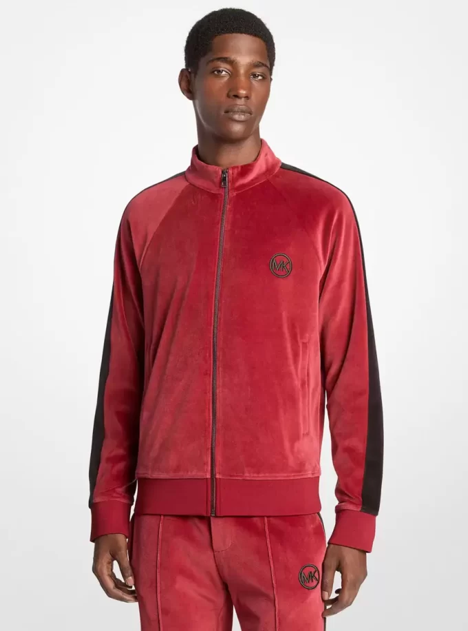 Chaqueta de terciopelo a rayas con cremallera Chaqueta de terciopelo a rayas con cremallera