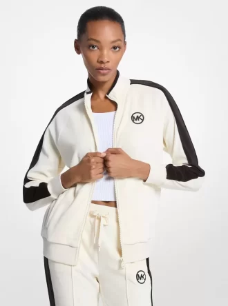 Chaqueta de terciopelo a rayas con cremallera