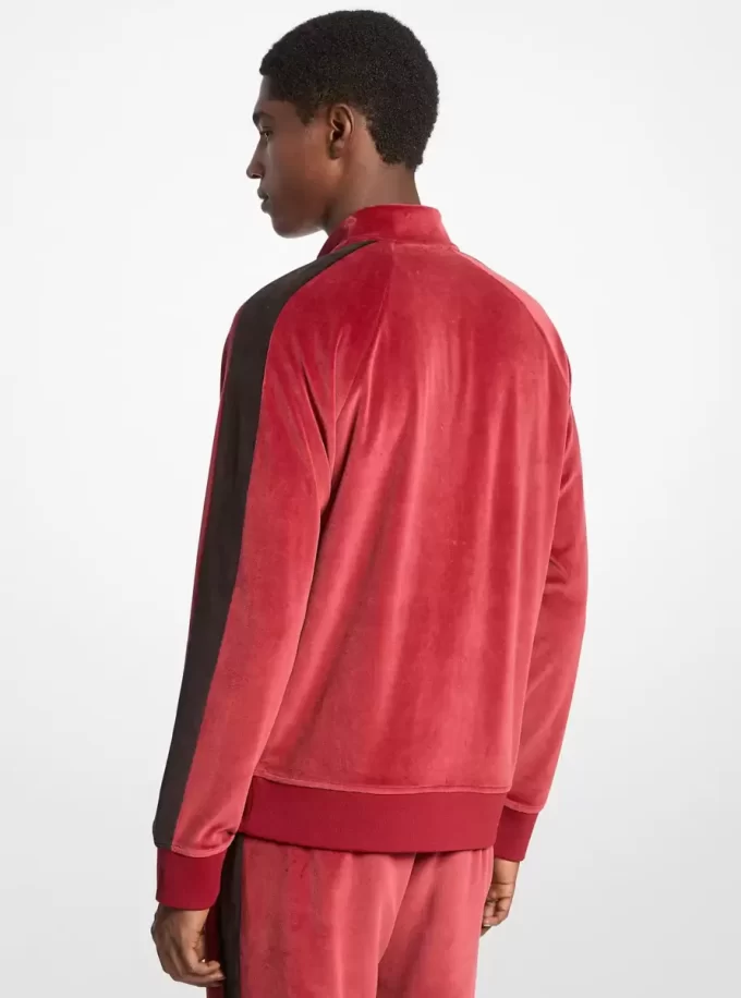 Chaqueta de terciopelo a rayas con cremallera Chaqueta de terciopelo a rayas con cremallera
