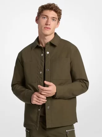 Chaqueta estilo camisa acolchada de algodón elástico