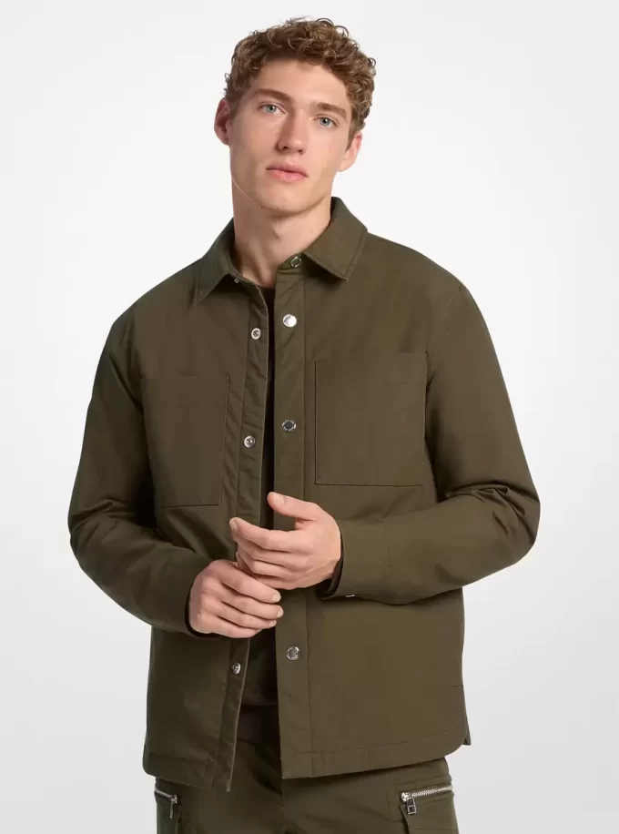 Chaqueta estilo camisa acolchada de algodón elástico Chaqueta estilo camisa acolchada de algodón elástico