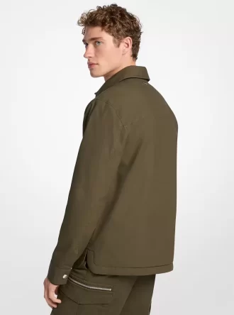 Chaqueta estilo camisa acolchada de algodón elástico