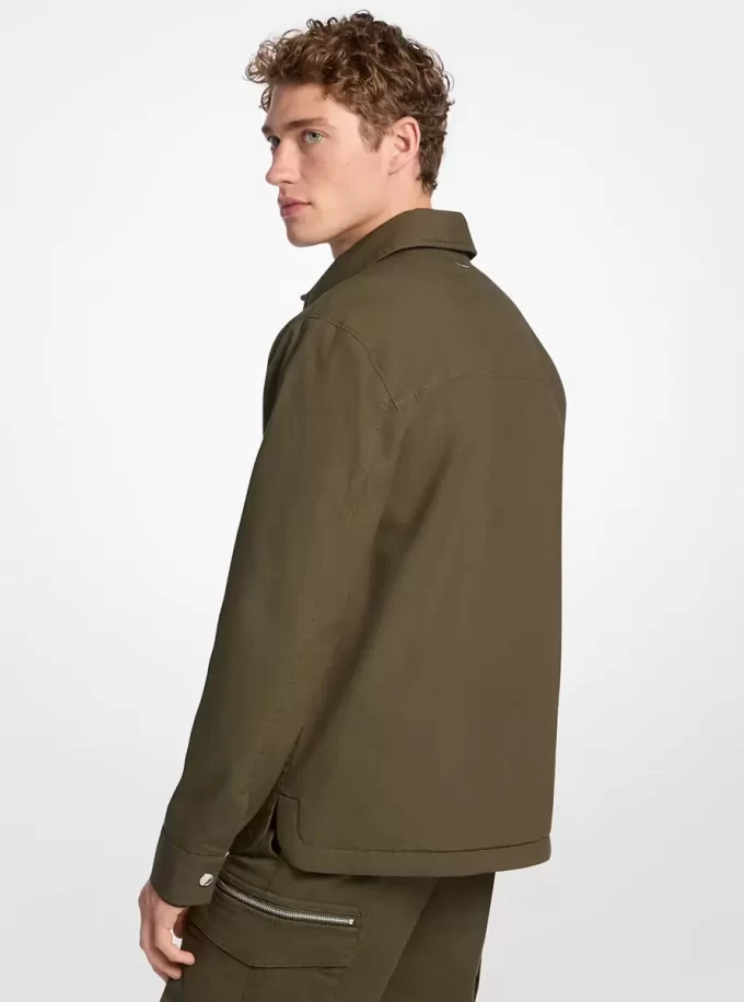 Chaqueta estilo camisa acolchada de algodón elástico Chaqueta estilo camisa acolchada de algodón elástico