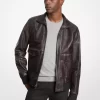 Chaqueta Harrington de cuero envejecido Chaqueta Harrington de cuero envejecido