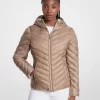 Chaqueta reversible de nailon acolchado con estampado de logotipo de chevrón