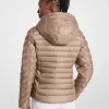 Chaqueta reversible de nailon acolchado con estampado de logotipo de chevrón