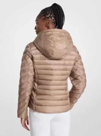 Chaqueta reversible de nailon acolchado con estampado de logotipo de chevrón