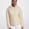 Chaqueta reversible de nailon acolchado con estampado de logotipo de chevrón