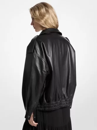 Chaqueta tipo blusón de cuero de gran tamaño Chaqueta tipo blusón de cuero de gran tamaño