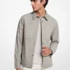 Chaqueta tipo camisa de popelina de algodón elástico teñida en prenda Chaqueta tipo camisa de popelina de algodón elástico teñida en prenda