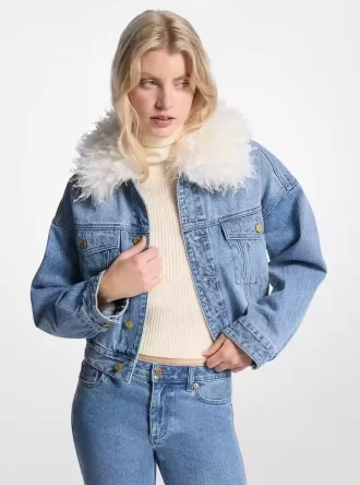 Chaqueta vaquera con cuello de piel sintética Chaqueta vaquera con cuello de piel sintética
