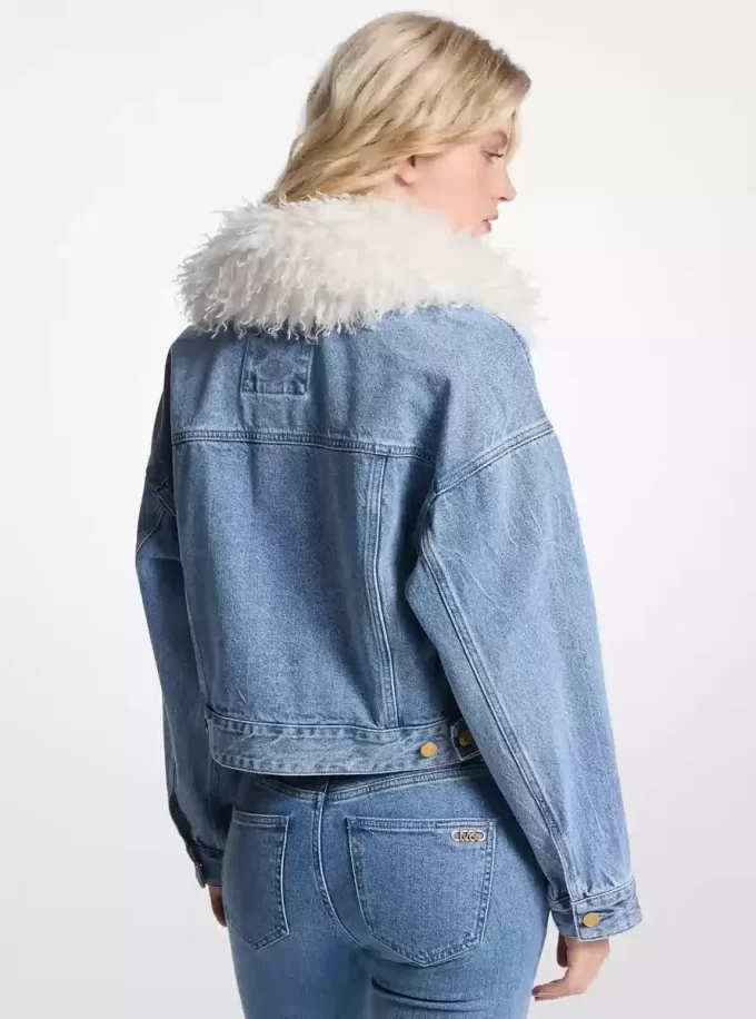 Chaqueta vaquera con cuello de piel sintética Chaqueta vaquera con cuello de piel sintética