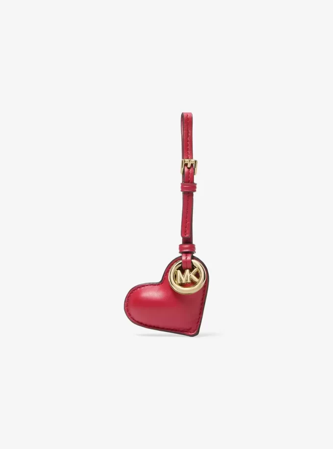 Charm para bolso de cuero con forma de corazón hinchado