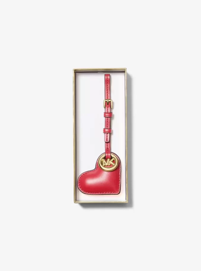 Charm para bolso de cuero con forma de corazón hinchado
