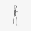 Colgante para bolso de cordón trenzado plateado y metálico Colgante para bolso de cordón trenzado plateado y metálico