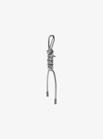 Colgante para bolso de cordón trenzado plateado y metálico