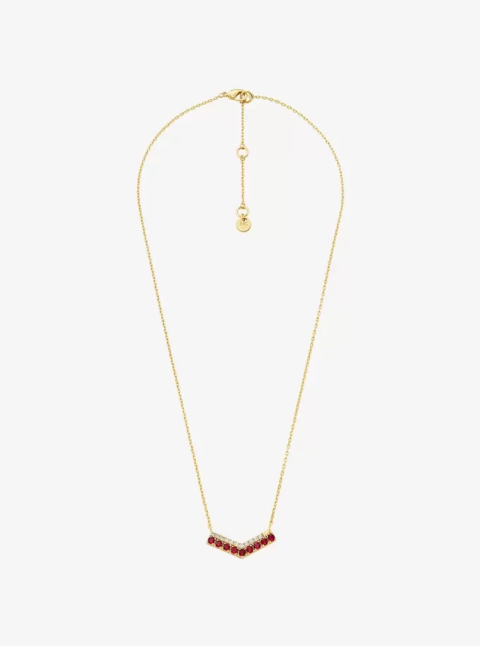 Collar Chevron con pavé de dos tonos Collar Chevron con pavé de dos tonos